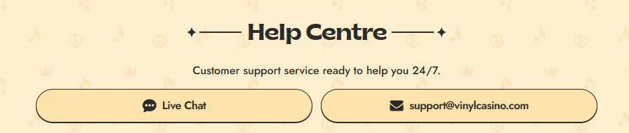 vinylcasino customer support